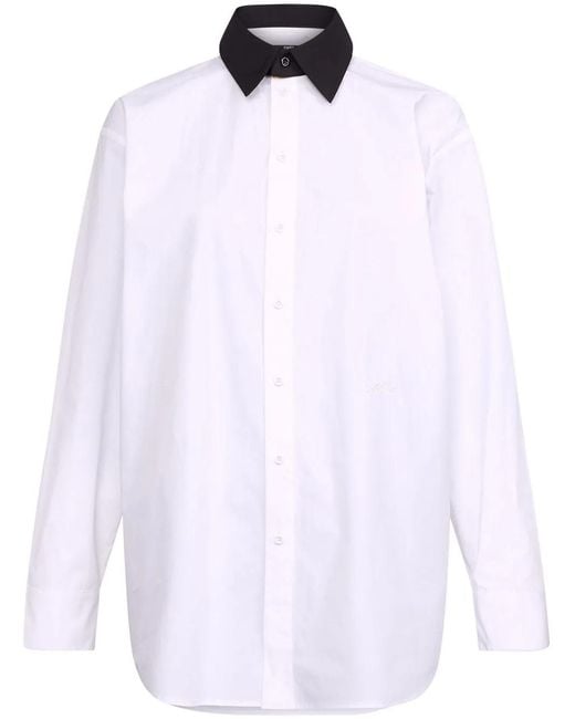 Karl Lagerfeld White X Cara Delevingne Detachable-Collar Shirt