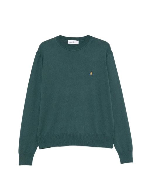 Vivienne Westwood Green Alex Orb-Embroidered Sweater for men