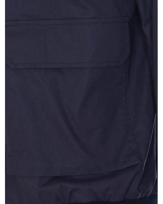 Herno Blue High-Neck Zip-Up Jacket for men