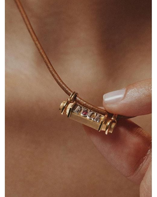 Marie Lichtenberg Brown Locket Ruby Necklace