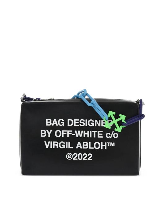 Off-White c/o Virgil Abloh Black Logo-Print Chain-Link Shoulder Bag