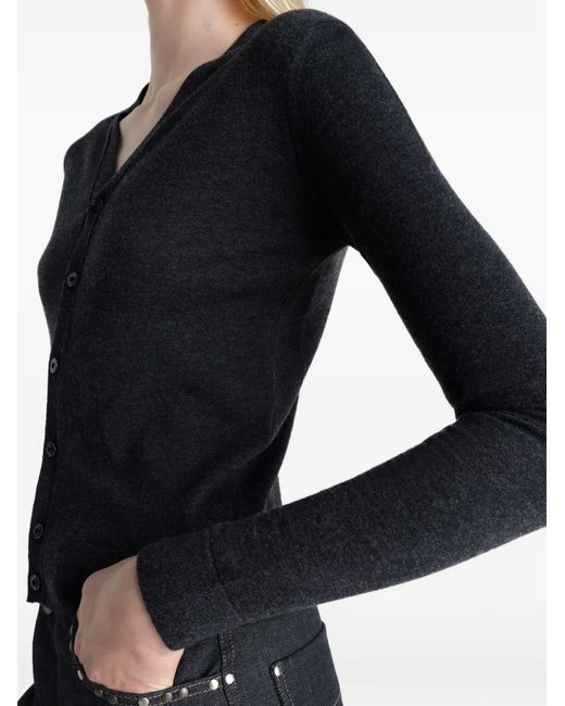 Lemaire Blue V-Neck Buttoned Cardigan