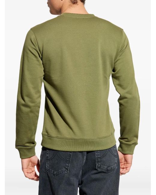 KENZO Green Tiger-Print Crew Neck Sweatshirt for men