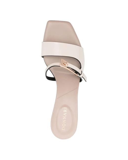 DONNARì White Buckle Leather Sandals