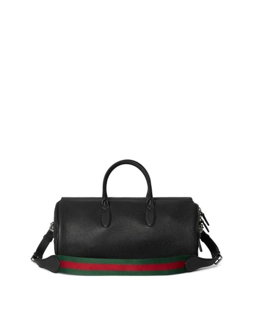 Gucci Black Medium Leather Holdall for men