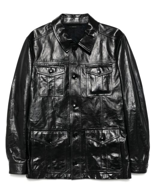 Tom Ford Leren Safari Jack in het Black voor heren
