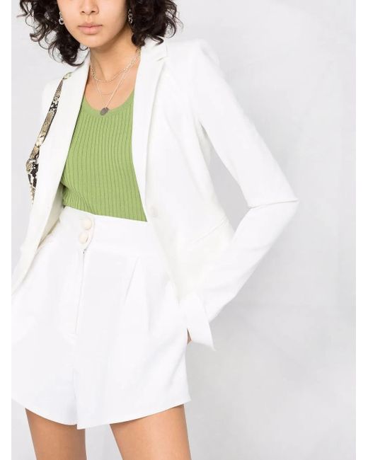 Patrizia Pepe White Single-Breasted Blazer