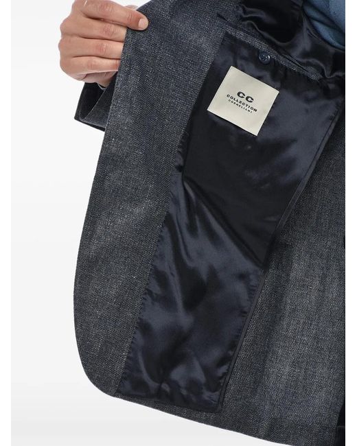 Corneliani Gray Single-Breasted Patch-Pocket Blazer for men