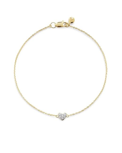 Monica Vinader White Mini Heart Diamond Bracelet