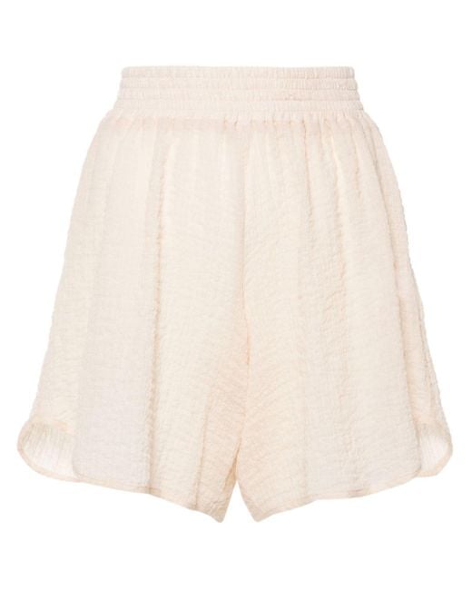 Amotea Natural Kloe Cheesecloth Cotton Shorts