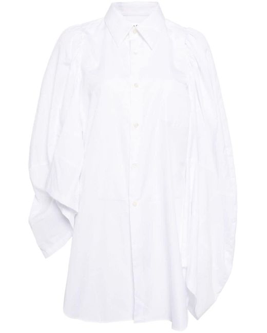 Comme des Garçons White Asymmetrical Cotton Shirt