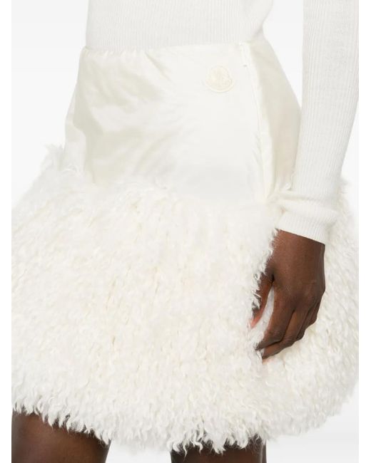 Moncler Natural Fluffy-Trim Skirt