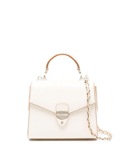 Aspinal White Mayfair Leather Mini Bag