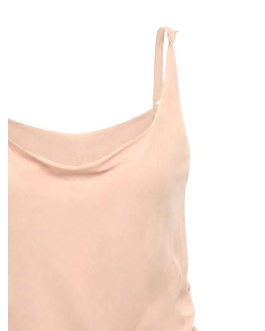 DSquared² Pink Sheer Draped Top