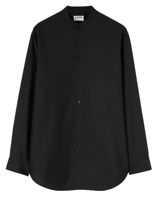 Camicia con colletto alla coreana di Jil Sander in Black da Uomo