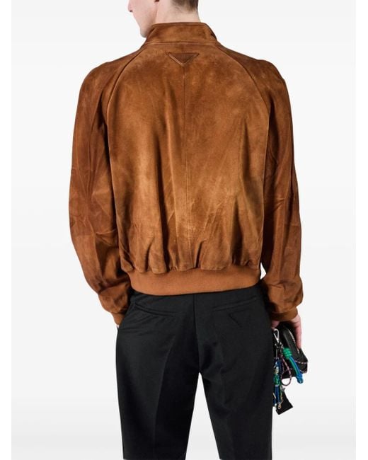Prada Brown Suede Bomber Jacket for men