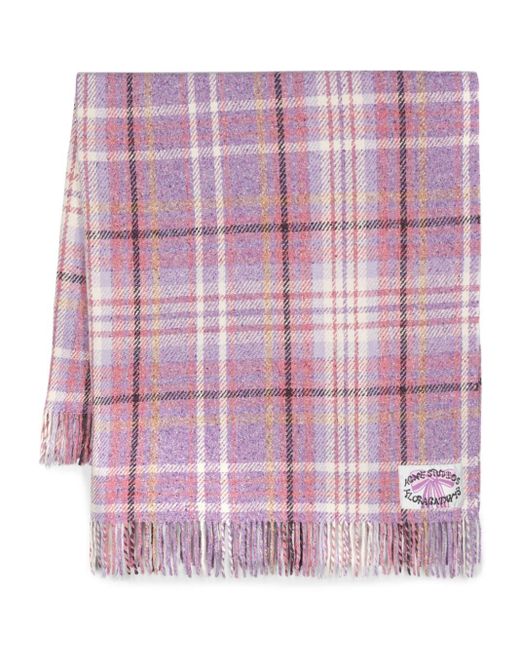 Acne Pink Plaid Knitted Scarf