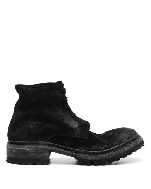 A Diciannoveventitre Black Distressed Suede Boots for men
