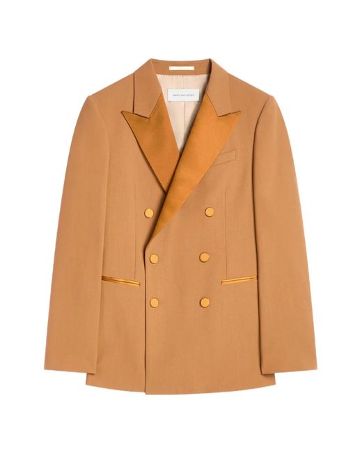 Dries Van Noten Brown Wool Tuxedo Blazer for men