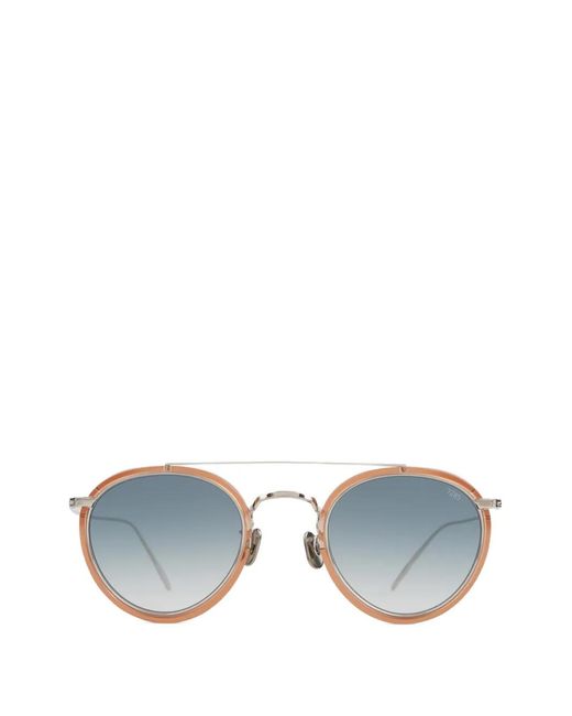 Eyevan 7285 Blue Round-Frame Sunglasses for men