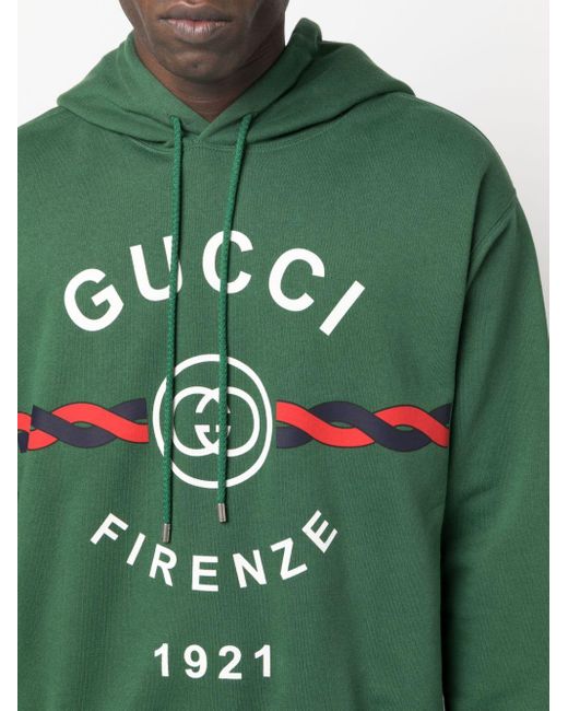 Sweat-shirt En Coton Façon Dentelle Avec Détail GG Enlacés Gucci pour homme en coloris Green