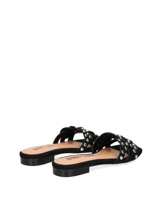 Bibi Lou Black Studded Braided Sandals