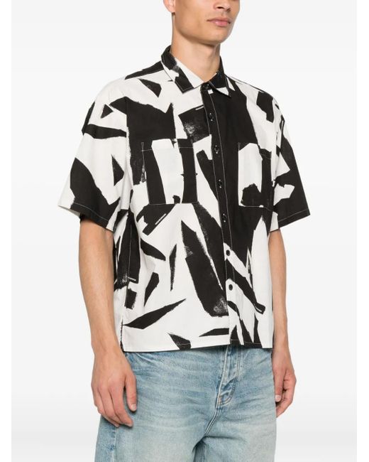 Neighborhood Black Abstract-Print Shirt for men