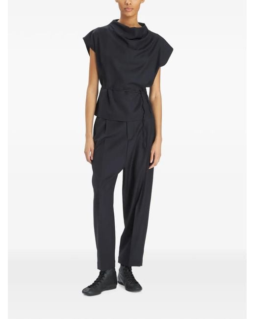 Barena Black Bianchina Draped Top