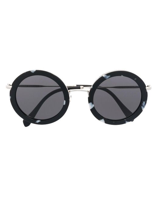 Miu Miu Metallic Tortoiseshell Round-frame Sunglasses