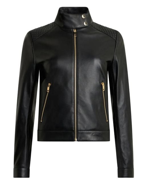 Bally Women's Black Quilted Leather Jacket