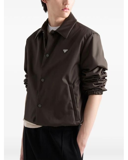 Prada Black Triangle-Logo Jacket for men