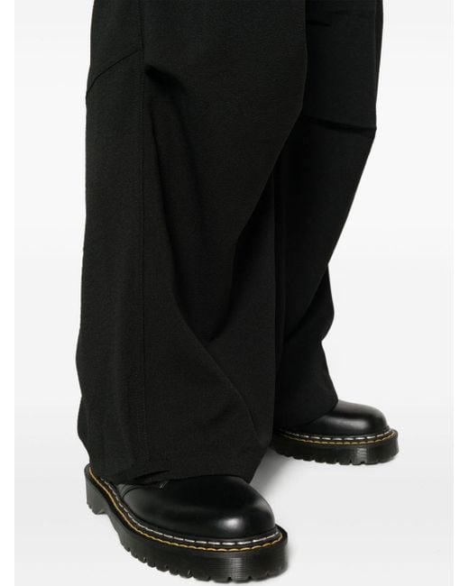 Rhude Black Textured-finish Straight-leg Cargo Pants for men