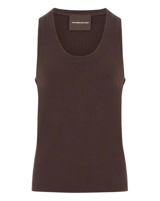 Manière De Voir Brown Justin Ribbed Vest for men