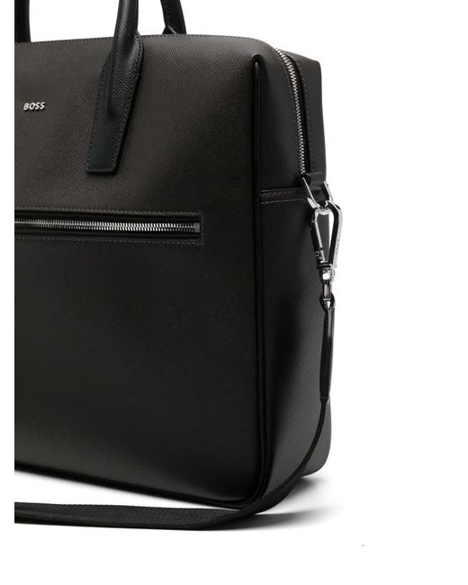 Boss Black Daxter Logo-Plaque Briefcase for men