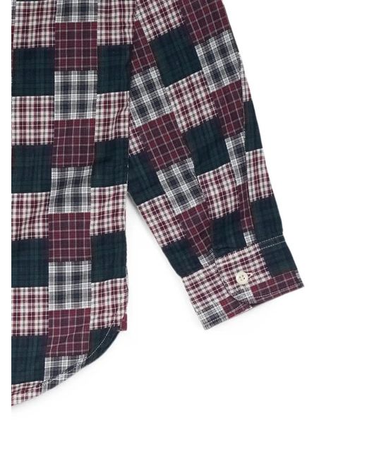 Edwin Blue Work Patterned Button-Down Cotton Shirt for men