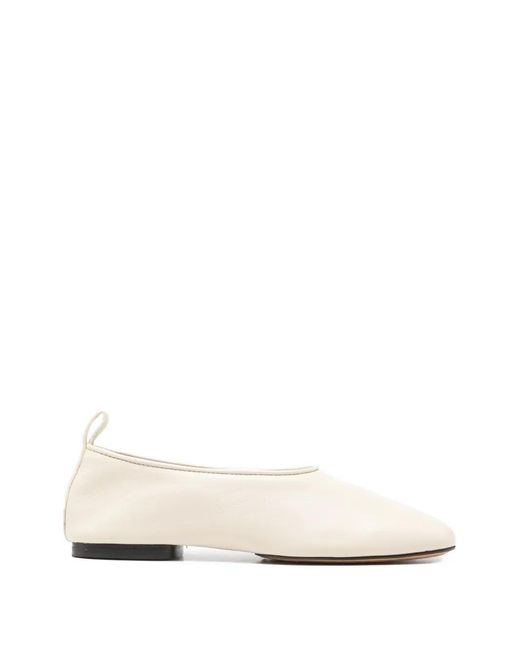 Soeur White Leather Ballet Flats