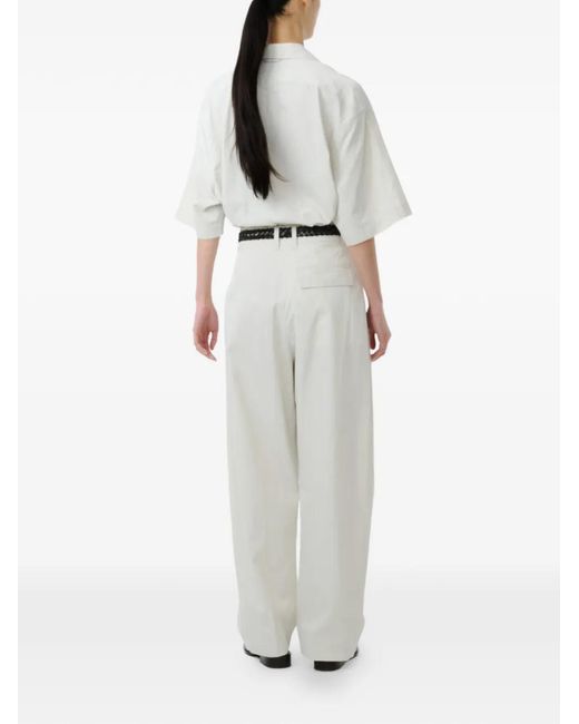 Studio Nicholson White Delos Point-Collar Pocket Shirt