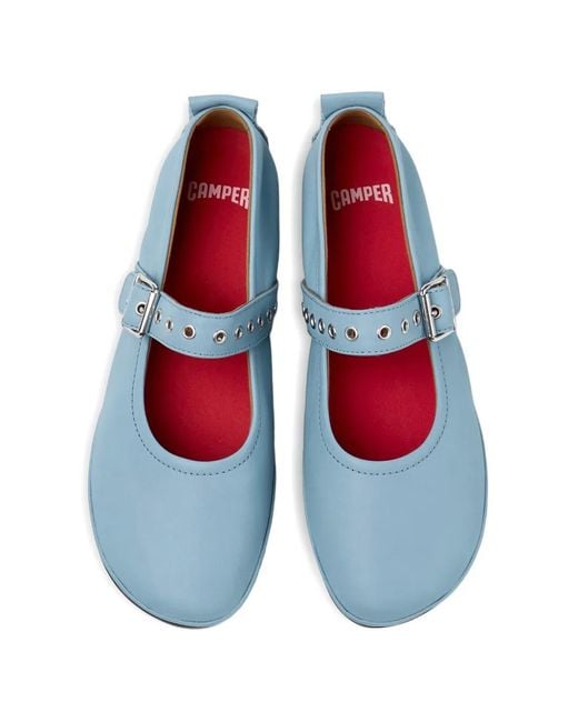 Camper Blue Right Nina Buckle-Strap Ballet Flats