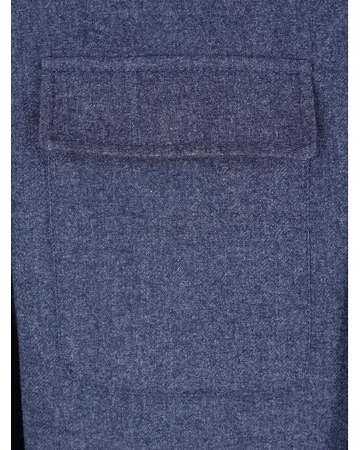 Eleventy Blue Button-Fastening Flap-Pocket Coat for men