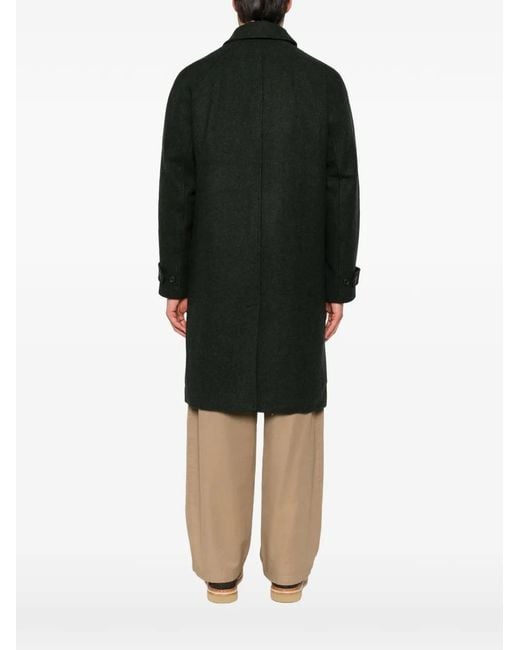 Les Deux Black Button-Up Raglan-Sleeve Coat for men