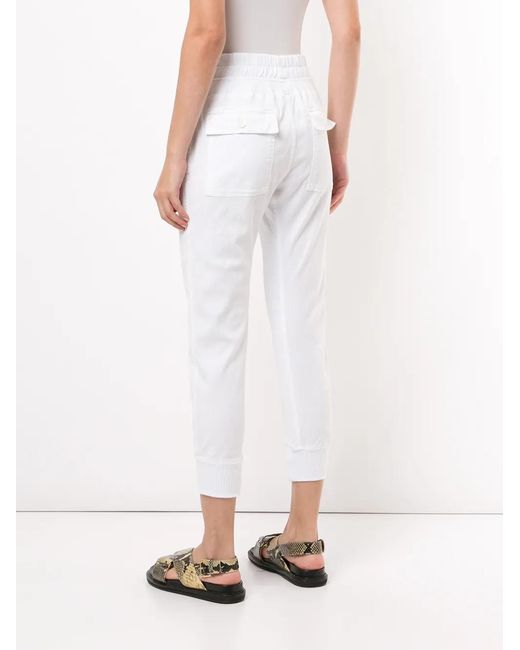 James Perse White Mixed Media Trousers