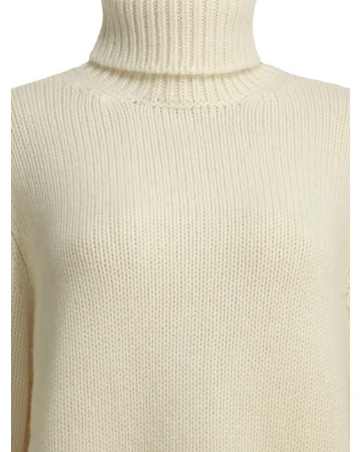 Semler White Roll-Neck Ribbed Sweater