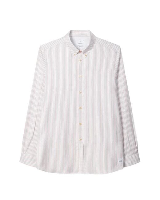 Paul Smith White Striped Shirt for men