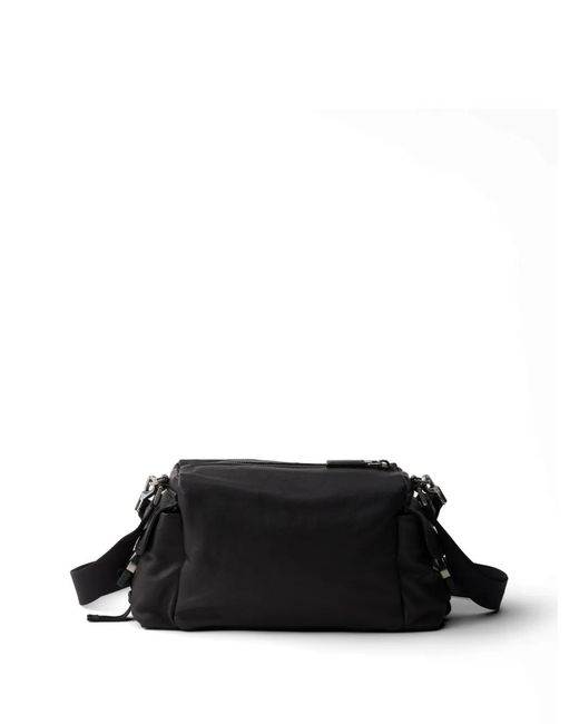 Prada Black Explore Leather Shoulder Bag for men