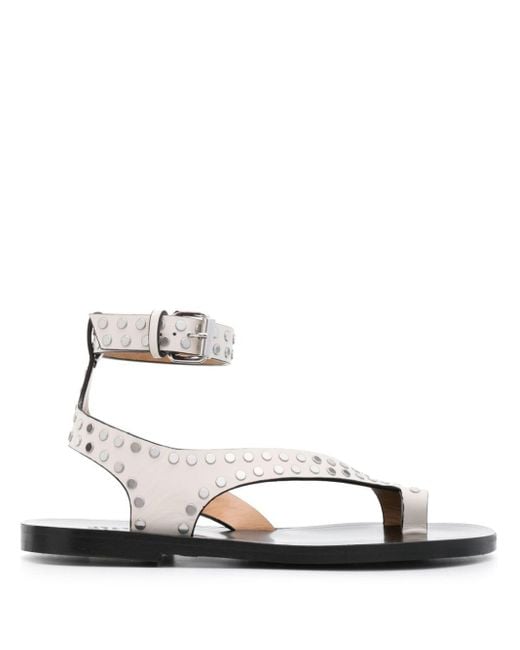 Isabel Marant White Studded Leather Sandals