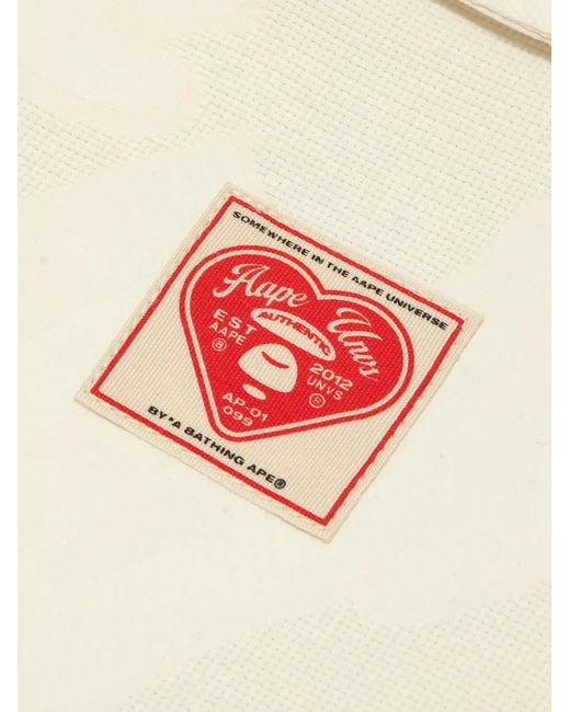 Aape By A Bathing Ape White Chemise Brodée À Manches Courtes for men
