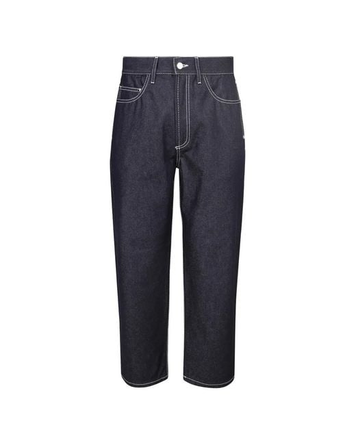 Sunnei Blue Jean Slim À Coutures Contrastantes for men