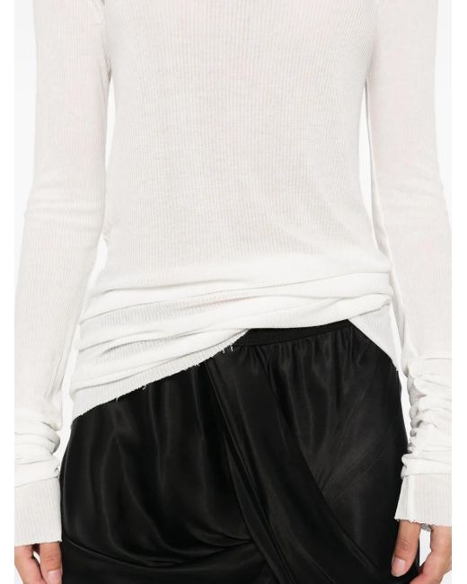 Top A Maniche Lunghe di Rick Owens in White