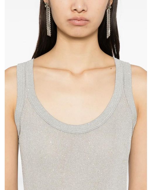 Tom Ford White Sequin-Embellished Ribbed Dress