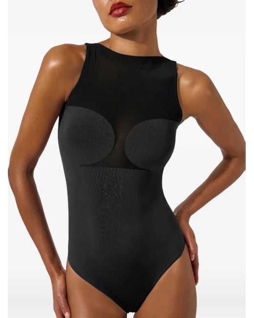 Wolford メッシュインサート ボディスーツ Black